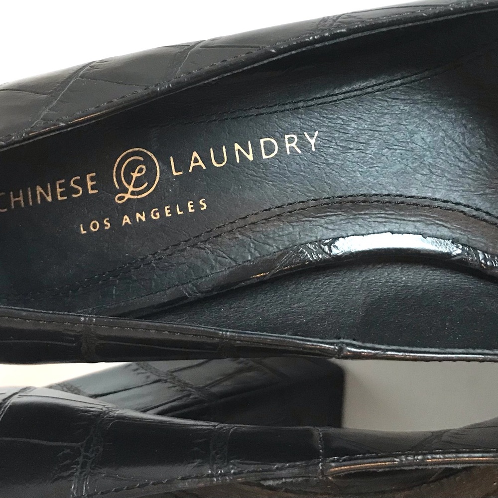 Chinese Laundry Kyra Black Crocodile-Embossed Pointed-Toe Pumps (8.5) NWOT! - Picture 10 of 15